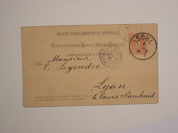 Autriche : Entier De Ischl Pour Lyon 1891 - Stamped Stationery