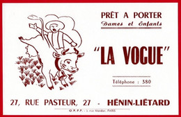 Buvard "La Vogue", Prêt à Porter Dames Et Enfants à Hénin-Liétard. - Textile & Vestimentaire