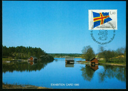 Sp Aland Islands Exhibition Card | 1986 Nordatlantex, Torshavn 26.6.-29.6.1986 (MiNr 4) - Aland