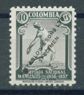 Colombia 1937 Waterlow Colour Proof,National Olympic Games, Scott# 446,MNH,OG - Colombia