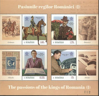 RO 2021-THE PASSIONS OF THE KINGS OF ROMANIA I, ROMANIA S/S, MNH - Neufs