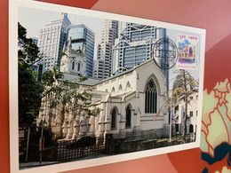 Hong Kong Stamp M Card Church - Cartas & Documentos