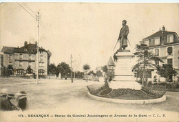 Besançon * Avenue De La Gare Et Statue Du Général Jeanningros * Bar Parisien * Cachet Militaire Au Dos - Besancon