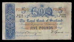 Escocia Scotland 5 Pounds 1947 Pick 317c BC+ F+ - 5 Pounds