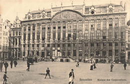 CPA Bruxelles - Maison Des Corporations - Animé - Oblitéré A Jarnac En 1909 - Monumenten, Gebouwen