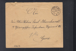 Dt. Reichskolonialamt Kdo. Der Schutztruppe Briefkuvert 1918 Berlin Nach Gera - Cartas