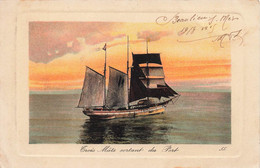 CPA Trois Mats Sortant Du Port - Bateau à Voile - Tampon H M - Sailing Vessels