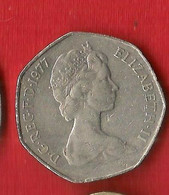 G.B. , Lot De 2 Pièces De Monnaies 50 Pence , 1970 -1977 - 10 Pence & 10 New Pence