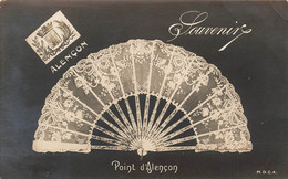 CPA Souvenir D' Alençon - Point D'alençon - Eventail - Dentelle - Gruss Aus.../ Gruesse Aus...