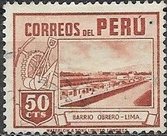 PERU 1938 Labourers' Homes At Lima - 50c. - Brown FU - Peru