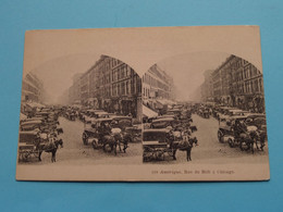 Amérique > Rue Du Midi à CHICAGO > USA ( N° 589 ) Anno 19?? ( See SCANS ) Carte Stéréo ! - Cartoline Stereoscopiche