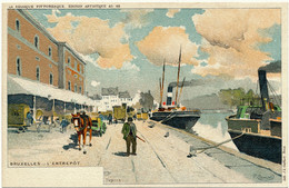 BRUXELLES, L'Entrepôt - Lith. J.L.Goffart, F.Ranot - Transport (sea) - Harbour
