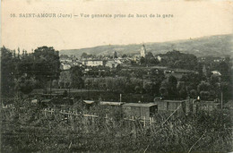 St Amour * Vue Générale Prise Du Haut De La Gare * Cachet Militaire Au Dos : Infirmerie De Gare De St Amour - Andere & Zonder Classificatie