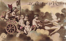 CPA Fantaisie Bébés Et Enfants Dans Un Char - Le Char De La Victoire Tiré Par Des Colombes - Bébés
