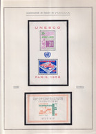 GRANDES SERIES INTERN. : UNESCO - 1958 - "INAUGURATION DU PALAIS" Sur 7 FEUILLES ALBUM ! **/* MNH/MLH - BLOC COREE !! - Collections (en Albums)