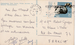 CUBA : Carte Postale Fidel Castro De La Havane Pour La France - Lettres & Documents