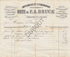 Arlon - Imprimerie Et Lithographie - Note De P.A. Bruck  - 1881 - Factuur (V1770) - 1800 – 1899