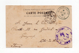 !!! CPA D'ANTIOCHE POUR LA FRANCE, CACHET D'ALEXANDRETTE DU 11/5/1909 - Cartas & Documentos