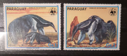 Paraguay 1988 Fauna Gefährdete Tiere  Ameisenbär  2v. WWF - Paraguay