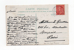 !!! 10c SEMEUSE LIGNEE DE FRANCE SUR CPA POUR PARIS, CACHET DE CONSTANTINOPLE DU 4/2/1907 - Cartas & Documentos