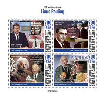 Central Africa 2021 Linus Pauling.  Albert Einstein. (232a) OFFICIAL ISSUE - Albert Einstein