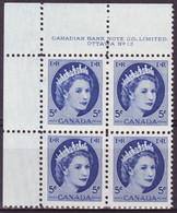 7939r) Canada QE II Wilding Block Mint Light  Hinge Plate 13 - Plattennummern & Inschriften