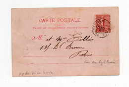 !!! CPA ECRITE A BORD DU PAQUEBOT PORTUGAL ET POSTEE A  ALEXANDRIE EN 1907 AFFRANCH 10C SEMEUSE LIGNEE - Cartas & Documentos