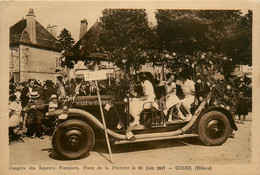 Cosne * Le Congrès Des Sapeurs Pompiers , Place De La Pêcherie * Le 20 Juin 1937 * Automobile Voiture Ancienne Pompier - Cosne Cours Sur Loire