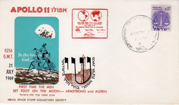 Israel, USA 1969 Spaceship/Vaisseau "Apollo 11-Moon", "Shai / Gift"  Cover Sp 15 - Azië