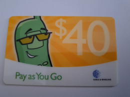 ST VINCENT & GRENADINES   $40,-  PAY AS YOU GO   Prepaid  THICK CARD    Fine Used Card  ** 11458** - San Vicente Y Las Granadinas