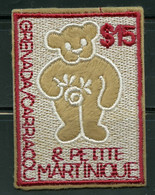 Grenada Carriacou Teddy Bear Unique Unusual Embroidery Embroidered Self-adhesive - Grenada (1974-...)