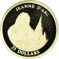 Monnaie, Libéria, Jeanne D'Arc, 25 Dollars, 2001, American Mint, FDC, Or - Liberia