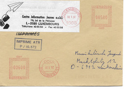 Luxembourg. Cover Sent To Germany.    H- 1852 - Machines à Affranchir (EMA)