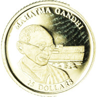 Monnaie, Libéria, Mahatma Gandhi, 25 Dollars, 2001, American Mint, FDC, Or - Liberia