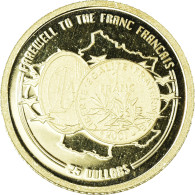 Monnaie, Libéria, Farewell To The Franc Français, 25 Dollars, 2002, American - Liberia