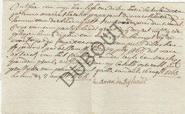 Melden/Oudenaarde - Ontvangstbewijs 1765 - Baron De Bijlandt (W161) - Manuscritos