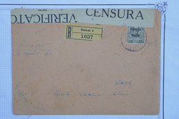 BF8 ITALIA VENEZIA GULIA TERRES RACHETEES  LETTRE CENSUREE RECOM. 1943 TRIESTE  A TORINO  +SIGNEE++AFFRANCH. INTERESSANT - Autres & Non Classés