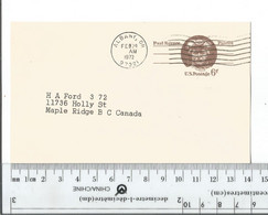 United States UX58. Albany Oregan To Maple Ridge BC Canada BC Feb 29 1972..................(Box 1) - 1941-60