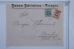 BF8 ITALIA VENEZIA GULIA TERRES RACHETEES  BELLE LETTRE SIGNEE 1919 TRIESTE A BRASILEA+BANCA ADRATICA+AFR. INTERESSANT - Venezia Giulia