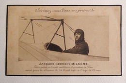 Faire Part Prières Pour Jacques Georges MILCENT Elève Pilote Mort à 23 Ans Pour La France Le 26 Août 1915   Guerre 14-18 - Esquela