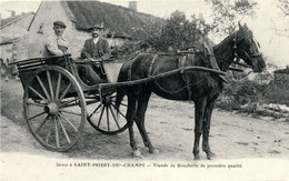 63. PUY DE DÔME - SAINT-PRIEST-DES-CHAMPS. Voiture Du Boucher DENIS. Viande De Boucherie De Première Qualité. TBplan - Volvic