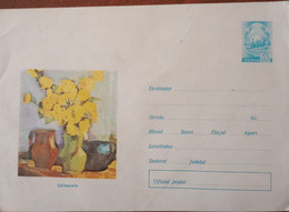 Errors Envelope Romania 1972 Art Painting Painter Stefan Luchian Painting Flowers Galbenele, Printe With Misplaced Image - Cartas & Documentos