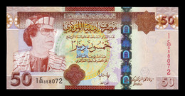 Libia Libya 50 Dinars Muammar Al-Ghaddafi ND (2008) Pick 75 SC UNC - Libië