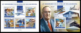 Guinea Bissau 2021 William Boeing. (223) OFFICIAL ISSUE - Airplanes