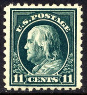 US #434 XF  Mint Hinged 11c Franklin Of 1915 - Unused Stamps