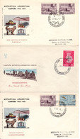 1960 & 1965 - 3 LSC ANTARTIDA ANTACTIQUE 3 Bases Différentes - Briefe U. Dokumente