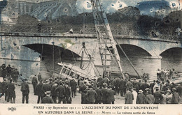 CPA L'accident Du Pont De L'archeveche - Un Autobus Dans La Seine - 11 Morts - La Voiture Du Fleuve - Pub Chocolat Louit - Catástrofes