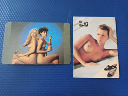 2 Items Lot / Spanish CALENDRIER DE POCHE EROTIQUE FEMME NU- Pretty Girl - POCKET Calendar -1987- Erotic - SEXY - NUDE - Small : 1981-90