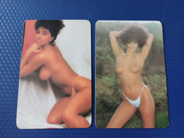 2 Items Lot / Portugal CALENDRIER DE POCHE EROTIQUE FEMME NU- Pretty Girl - POCKET Calendar -1989- Erotic - SEXY - NUDE - Small : 1981-90