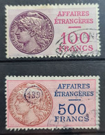 FRANCE 1937 - Canceled - YT 5, 6 - Affaires Étrangères 100F, 500F - Zegels